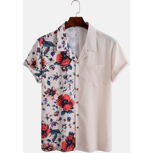 Chemise à imprimé floral patch à poche - SHEIN - Modalova