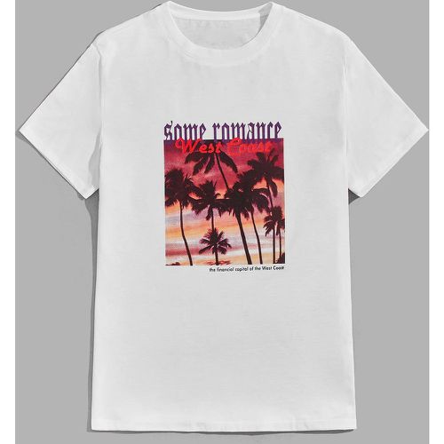 Homme T-shirt lettre tropical - SHEIN - Modalova