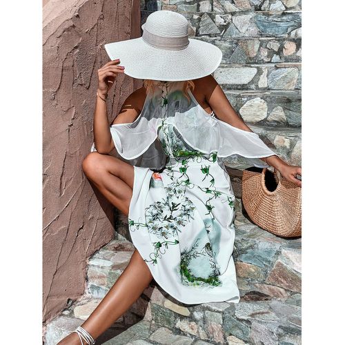 Robe à imprimé floral à épaules dénudées - SHEIN - Modalova
