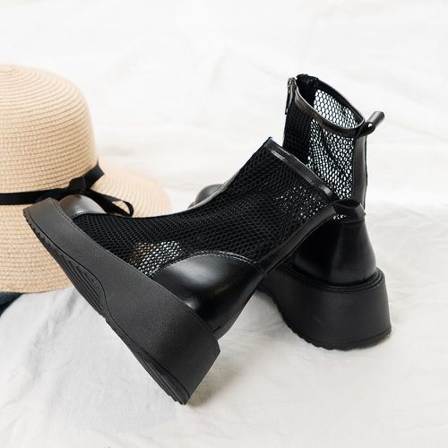 Sandales bottes avec tulle design zippé - SHEIN - Modalova