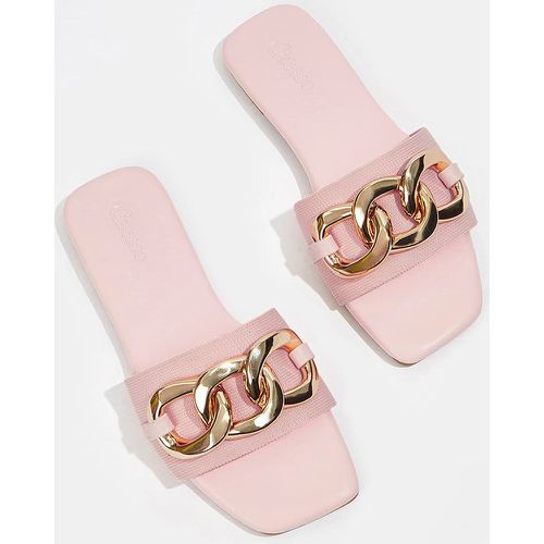 Sandales plates métallique à chaîne - SHEIN - Modalova