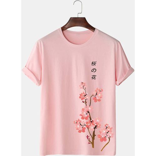 T-shirt à motif sakura et lettre japonaise - SHEIN - Modalova