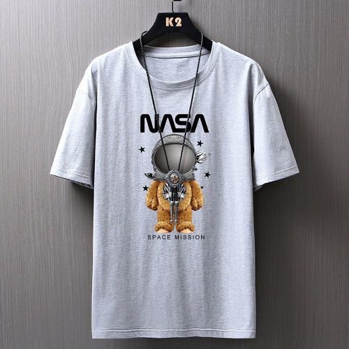 T-shirt à imprimé lettre et astronaute - SHEIN - Modalova
