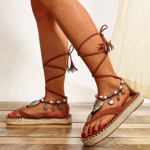 Sandales entre-doigt à détail en métal à lacets - SHEIN - Modalova