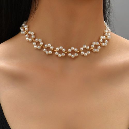 Collier avec fausses perles à fleur - SHEIN - Modalova