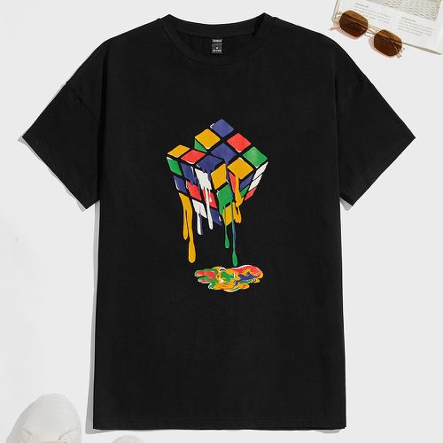 T-shirt à imprimé Cube de Rubic - SHEIN - Modalova