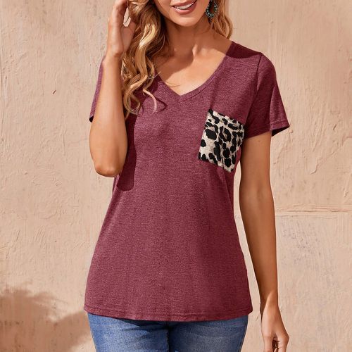 T-shirt avec poche à léopard - SHEIN - Modalova