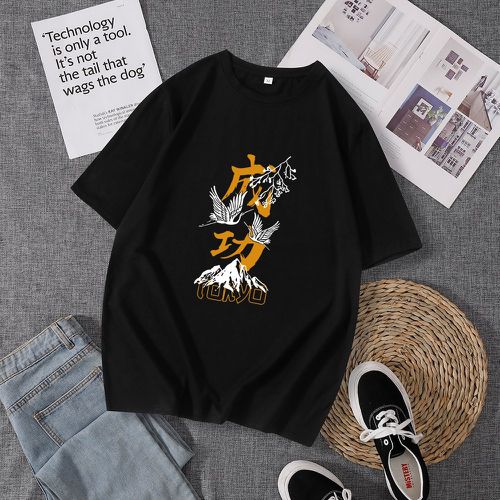 T-shirt grue & caractère chinois - SHEIN - Modalova