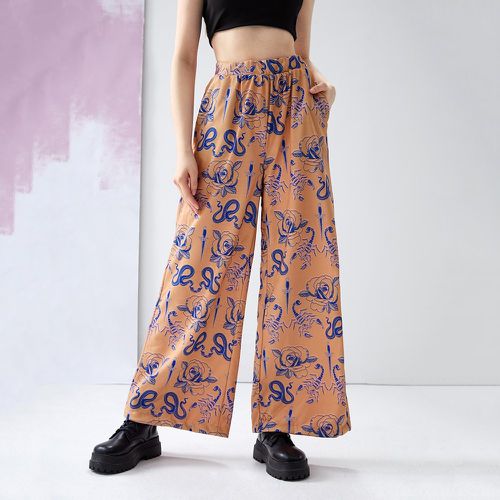 Pantalon de survêtement à imprimé floral et scorpion - SHEIN - Modalova