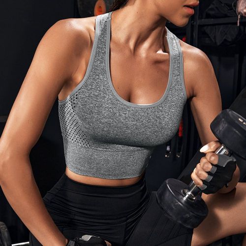 Brassière de sport soutien moyen sans couture ajouré - SHEIN - Modalova