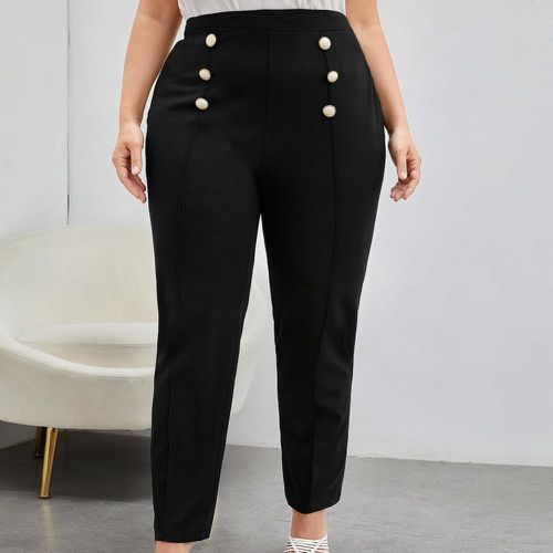 Pantalon tailleur à faux bouton - SHEIN - Modalova