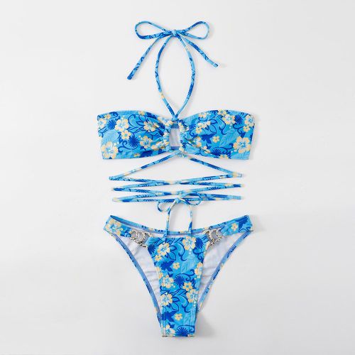 Set de bikiniss Lacets Anneau Mignon Floral - SHEIN - Modalova