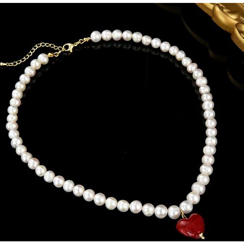 Collier à perles à breloque cœur à perle naturelle - SHEIN - Modalova