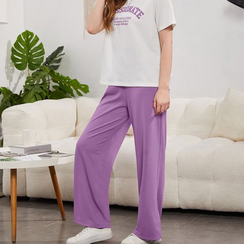 T-shirt à motif slogan & Pantalon ample - SHEIN - Modalova