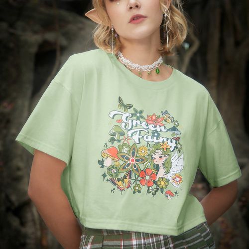 T-shirt figure à lettres - SHEIN - Modalova