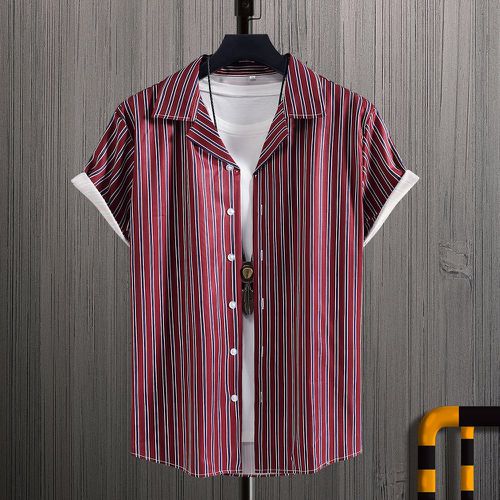 Chemise à rayures à bouton (sans t-shirt) - SHEIN - Modalova