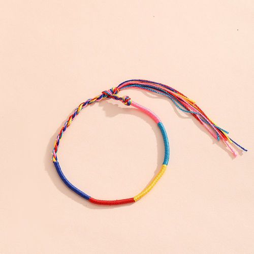 Bracelet à blocs de couleurs à franges - SHEIN - Modalova