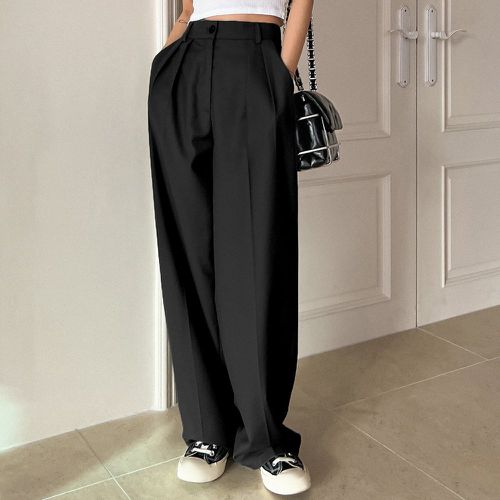 Pantalon ample à plis à poches - SHEIN - Modalova