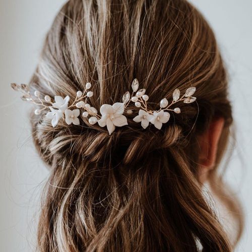 Pièces Épingle à cheveux fleur & à fausse perle mariage - SHEIN - Modalova