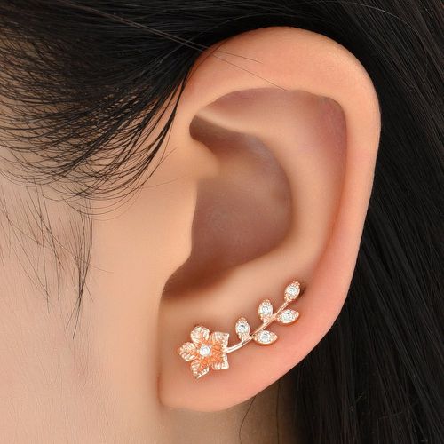 Boucles d'oreilles à zircone cubique fleur - SHEIN - Modalova