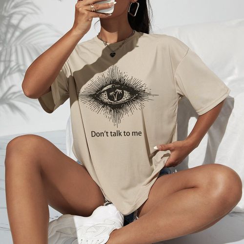 T-shirt œil & à motif slogan - SHEIN - Modalova