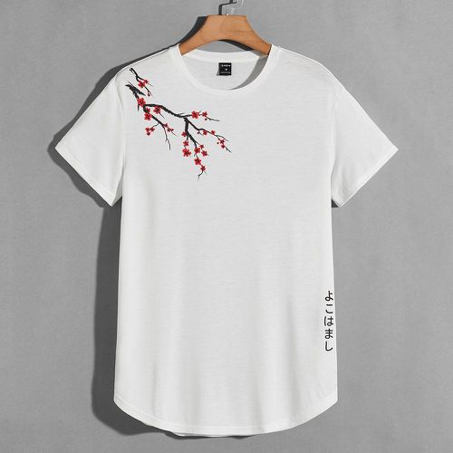 T-shirt fleuri à imprimé japonais - SHEIN - Modalova