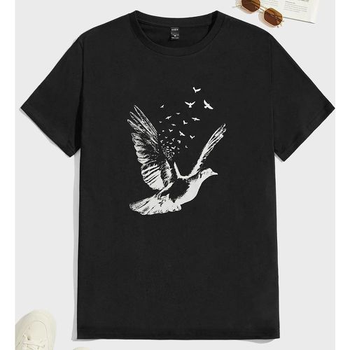 Homme T-shirt à imprimé oiseaux - SHEIN - Modalova