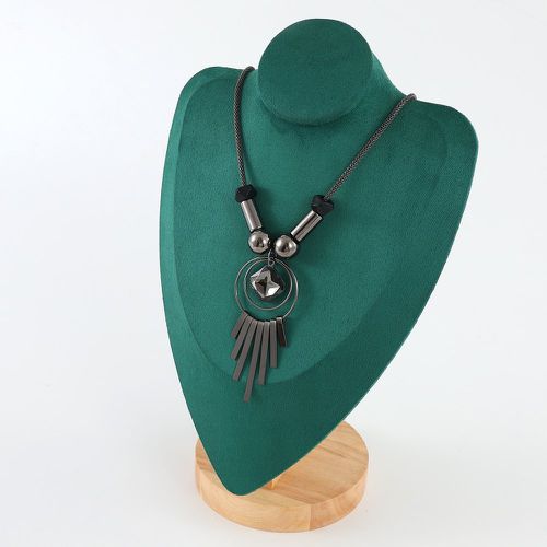 Collier à pendentif géométrique & à franges en métal - SHEIN - Modalova