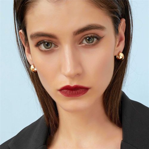 Pièces Boucles d'oreilles à petit anneau en forme géométrique C, adaptées pour un port quotidien, une rencontre, une fête et une tenue de vacanc - SHEIN - Modalova