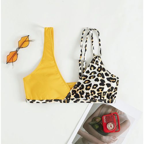 Haut de bikini léopard à col asymétrique - SHEIN - Modalova