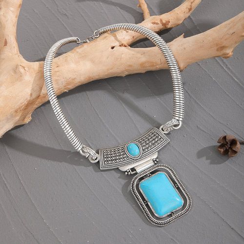 Collier avec pendentif turquoise - SHEIN - Modalova