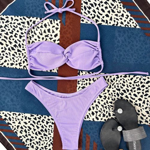 Bikini ras-du-cou côtelé torsadé - SHEIN - Modalova