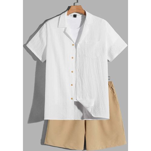 Chemise à patch à poche & Short à cordon(sans t-shirt) - SHEIN - Modalova