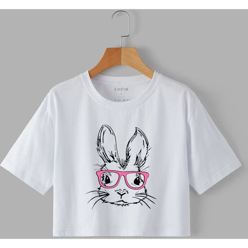 T-shirt court à imprimé lapin - SHEIN - Modalova