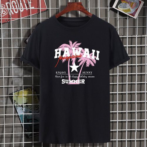 T-shirt à motif tropical et slogan - SHEIN - Modalova