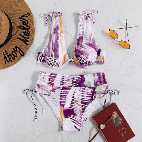 Bikini à armatures aléatoire à imprimé à cordon - SHEIN - Modalova