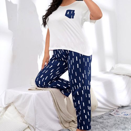 Haut de pyjama à imprimé géométrique à poche - SHEIN - Modalova