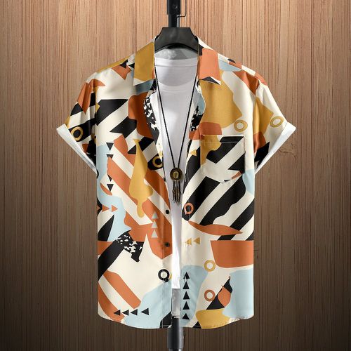 Chemise à imprimé géométrique à patch à poche (sans t-shirt) - SHEIN - Modalova