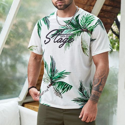 Homme T-shirt tropical & à lettres - SHEIN - Modalova