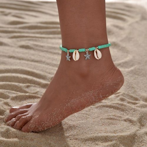 Bracelet de cheville perlé étoile de mer & à breloque coquille - SHEIN - Modalova