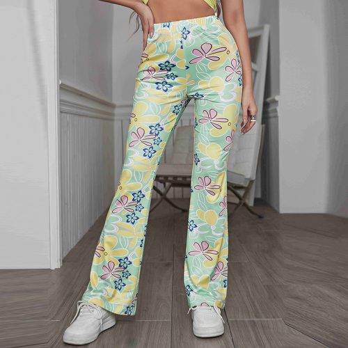 Pantalon évasé à imprimé floral - SHEIN - Modalova