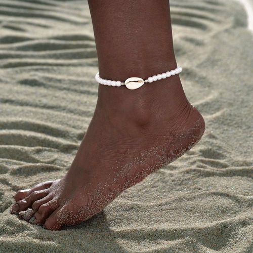Bracelet de cheville perlé à détail coquille - SHEIN - Modalova