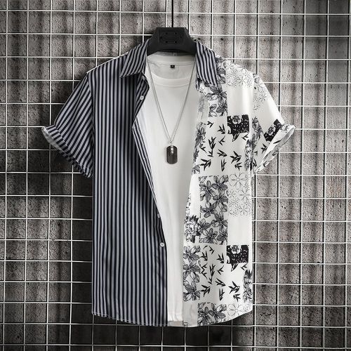 Chemise à rayures à imprimé floral (sans t-shirt) - SHEIN - Modalova