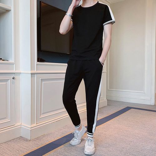 Pantalon & T-shirt à ourlet à rayures - SHEIN - Modalova