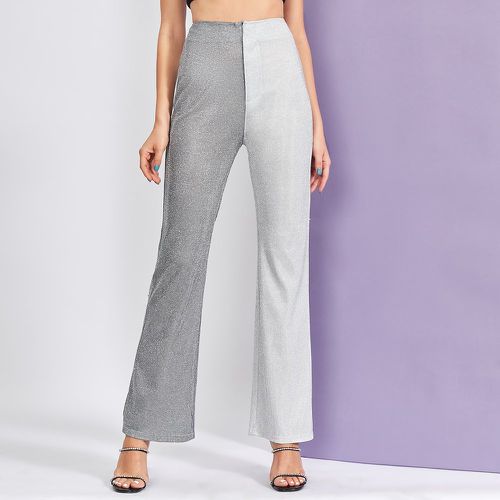 Pantalon taille haute à blocs de couleurs à poche - SHEIN - Modalova