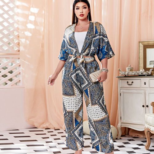 Pantalon & Blouse à imprimé foulard - SHEIN - Modalova