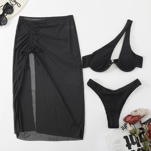 Bikini à armatures découpe à cordon avec jupe de plage - SHEIN - Modalova