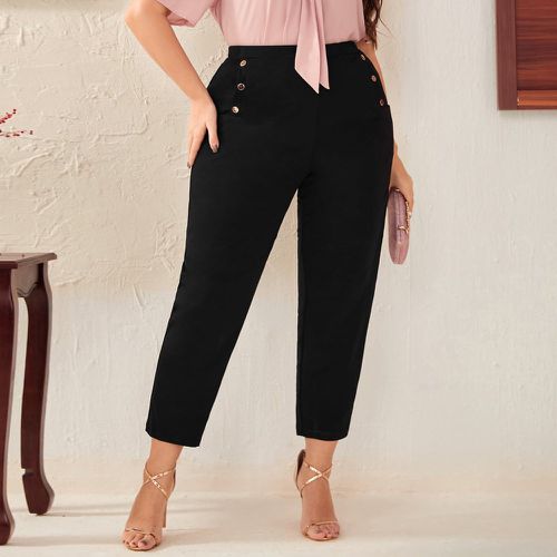 Pantalon trapèze faux bouton - SHEIN - Modalova