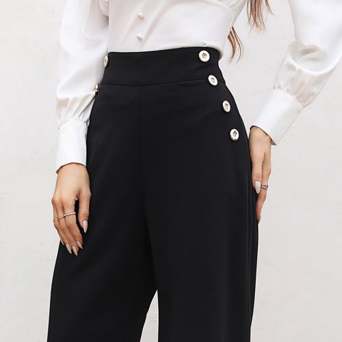 Pantalon faux boutons taille haute - SHEIN - Modalova
