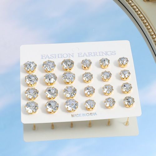 Pour 12 paires Zircone Cubique Décor Clous D'oreilles Zircone Cubique Décor Clous D'oreilles Pour Bijou Cadeau - SHEIN - Modalova
